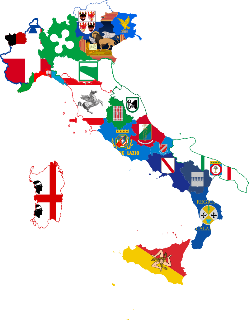 italia regioes bandeiras